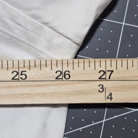 Paul Fredrick Men's Pinpoint Snap Tab Collar White 100% Cotton  Shirt Size 17-32 - Picture 10 of 15